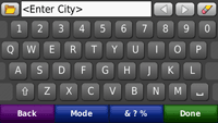 Garmin Nuvi 225w - Entering a city or address.
