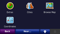 Garmin Nuvi 225w GPS Where-To Menu 2nd page (night)