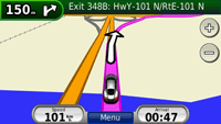 Garmin Nuvi 255W GPS - View Map