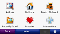 Garmin Nuvi 255w GPS Where To menu (day)